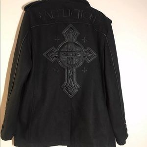 Affliction Black Premium men’s wool peacoat sz lg